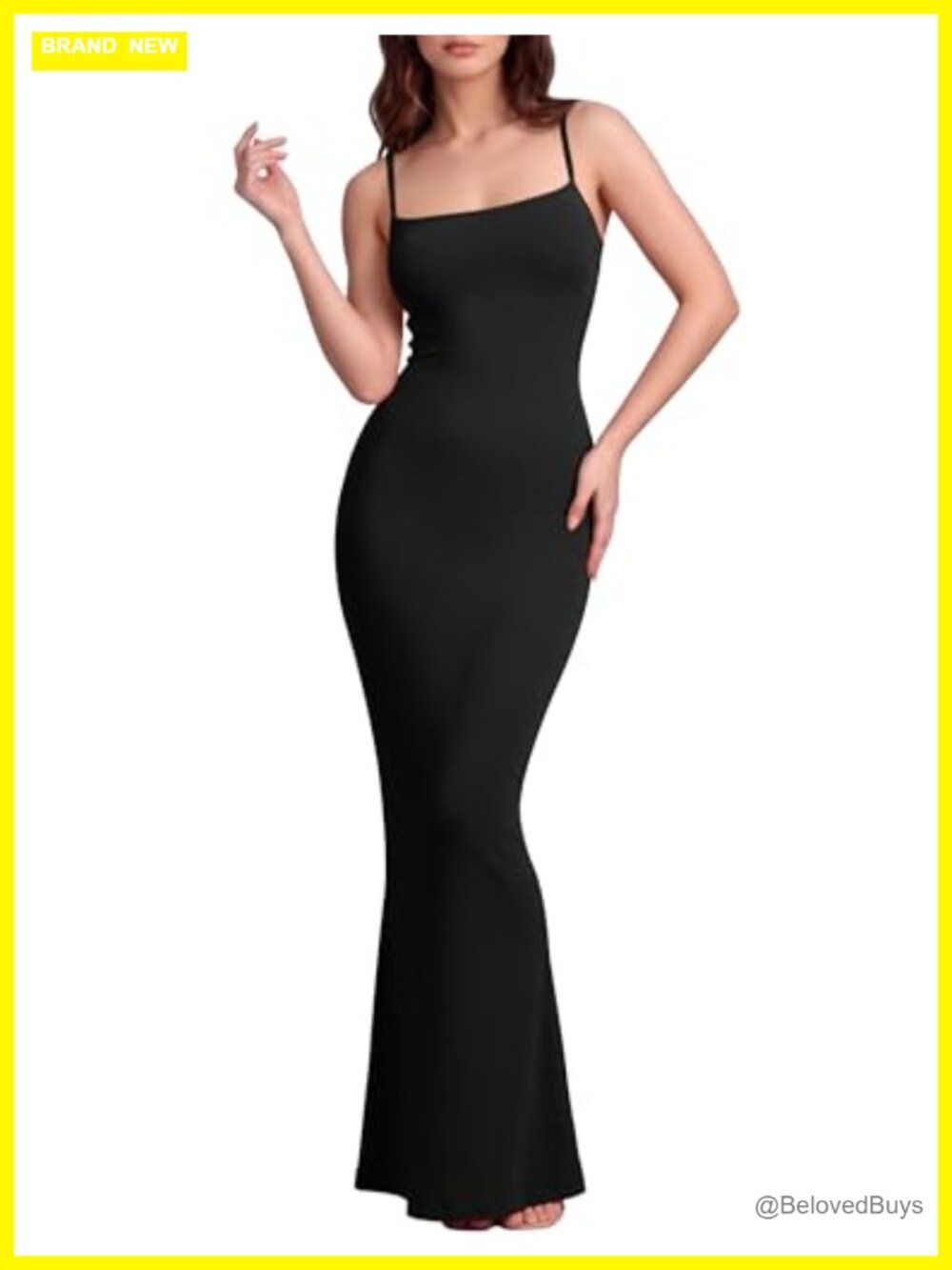 Women's Maxi Bodycon Dress Spaghetti Strap Sleeveless Tight Slip Long Formal